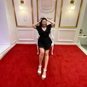 UO Black Ruffle Romper